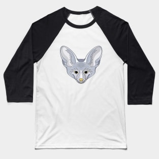 cute silver bat eared fox face Baseball T-Shirt